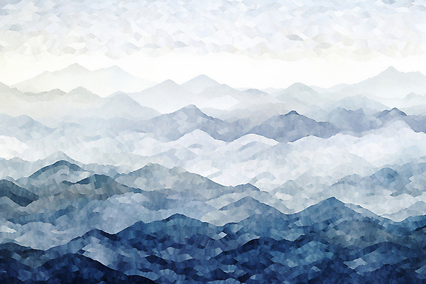 JPG 구름 백그라운드 일러스트 자연 하늘 수채화 산 풍경 사람없음 남색 산등성이 모자이크 그라데이션 국내일러스트 AI일러스트 AI콘텐츠 자연요소 컬러 생태계 파일형식