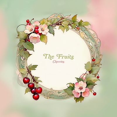 PSD 꽃 과일 일러스트 나뭇잎 프레임 사람없음 체리 디지털합성 편집소스 국내일러스트 식물 잎 파일형식