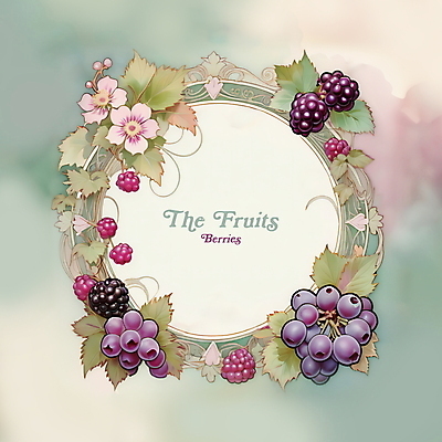 PSD 꽃 과일 일러스트 나뭇잎 프레임 사람없음 디지털합성 블루베리 베리 블랙베리 편집소스 국내일러스트 식물 잎 파일형식