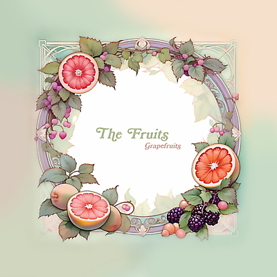 PSD 꽃 과일 일러스트 나뭇잎 프레임 사람없음 자몽 디지털합성 편집소스 국내일러스트 식물 잎 파일형식