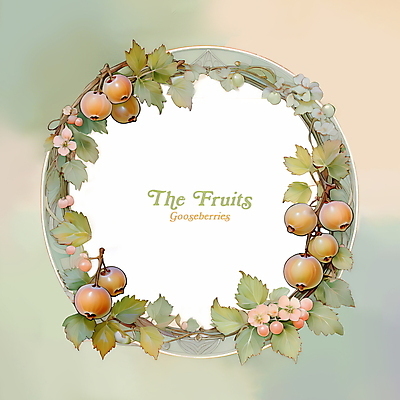 PSD 꽃 과일 일러스트 나뭇잎 프레임 사람없음 디지털합성 구스베리 편집소스 국내일러스트 식물 열매 잎 파일형식