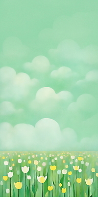 JPG 구름 꽃 백그라운드 꽃밭 일러스트 자연 하늘 초원 사람없음 연두색 봄 국내일러스트 AI일러스트 AI콘텐츠 자연요소 식물 계절 초록색 생태계 파일형식