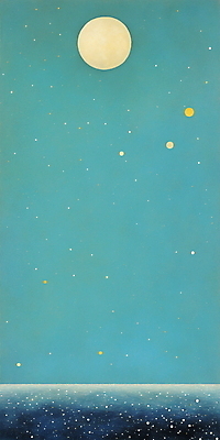 JPG 바다 백그라운드 일러스트 자연 밤하늘 풍경 초원 사람없음 파란색 달 야간 국내일러스트 AI일러스트 AI콘텐츠 자연요소 컬러 하늘 생태계 파일형식