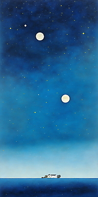 JPG 바다 백그라운드 일러스트 자연 밤하늘 풍경 초원 사람없음 파란색 달 야간 국내일러스트 AI일러스트 AI콘텐츠 자연요소 컬러 하늘 생태계 파일형식