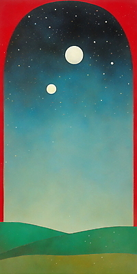 JPG 백그라운드 일러스트 자연 밤하늘 풍경 초원 사람없음 달 야간 국내일러스트 AI일러스트 AI콘텐츠 자연요소 하늘 생태계 파일형식