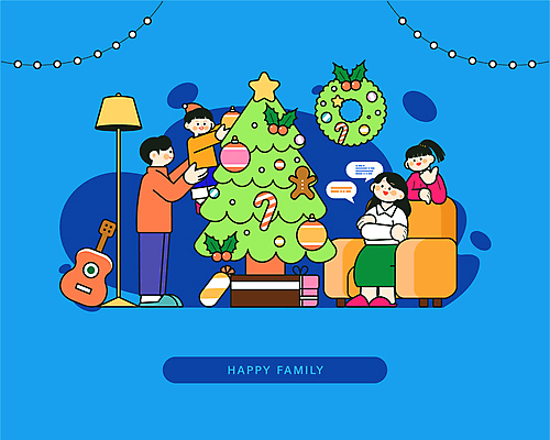 전신 여자 남자 어린이 크리스마스장식 크리스마스 일러스트 가족 엄마 조명 선물 들기 소녀 소년 여러명 성인 장식 파란색 부모 크리스마스트리 화목 자녀 기타 아빠 꾸미기 들어올리기 국내일러스트 AI파일 기념일 컬러 다수 컨셉 관계 모션 현악기 사람 파일형식 벡터