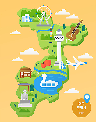 구름 지도 일러스트 비행기 초가집 사람없음 관광지 놀이공원 기타 공항 불상 대관람차 지역 전철역 대구광역시 대구타워 오리배 대구시 수성못 국내일러스트 AI파일 자연요소 여행 불교 항공교통 교통시설 현악기 대중교통 한옥 한국 타워 테마파크 역 놀이기구 대구_경상북도 파일형식 벡터