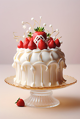 JPG 편집이미지 딸기 디저트 사람없음 케이크 딸기케이크 케이크스탠드 편집실사 AI포토 AI콘텐츠 음식 과일 받침대 CG 파일형식