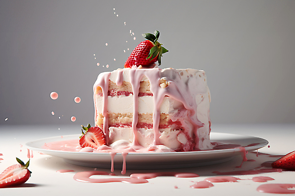 JPG 편집이미지 딸기 디저트 사람없음 케이크 흐름 액체 크림 딸기케이크 편집실사 AI포토 AI콘텐츠 음식 컨셉 과일 CG 파일형식