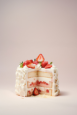 JPG 편집이미지 딸기 단면 디저트 사람없음 케이크 딸기케이크 연분홍색 편집실사 AI포토 AI콘텐츠 음식 분홍색 과일 CG 파일형식