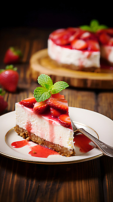 JPG 편집이미지 딸기 디저트 사람없음 케이크 흐름 조각케이크 시럽 딸기케이크 편집실사 AI포토 AI콘텐츠 음식 컨셉 과일 CG 파일형식