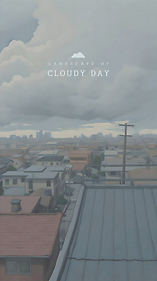 PSD 구름 백그라운드 일러스트 하늘 지붕 주택 풍경 타이포그라피 사람없음 어둠 빈티지 옥상 먹구름 전봇대 감성 흐림 국내일러스트 자연요소 문자 공공시설 컨셉 날씨 건물 파일형식 구름_자연