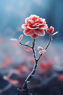 JPG 편집이미지 겨울 풍경 사람없음 추위 눈 화려 차가움 서리 동백 동백나무 편집실사 AI포토 AI콘텐츠 자연요소 나무 계절 꽃 컨셉 날씨 CG 파일형식