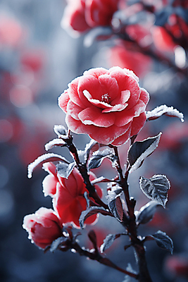 JPG 편집이미지 겨울 풍경 사람없음 추위 눈 화려 차가움 서리 동백 동백나무 편집실사 AI포토 AI콘텐츠 자연요소 나무 계절 꽃 컨셉 날씨 CG 파일형식