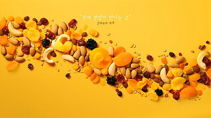 PSD 편집이미지 음식 사람없음 견과류 땅콩 호두 아몬드 건과일 노란배경 캐슈넛 피스타치오 이미지편집 백그라운드 과일 건조 노란색 파일형식