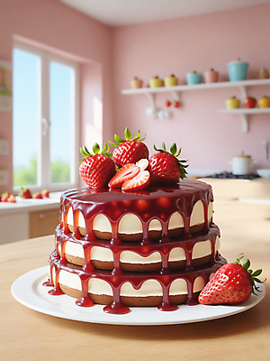 JPG 편집이미지 접시 잎 딸기 단면 디저트 사람없음 빨간색 케이크 달콤 딸기케이크 편집실사 AI포토 AI콘텐츠 식물 식기 음식 컬러 과일 맛 CG 파일형식