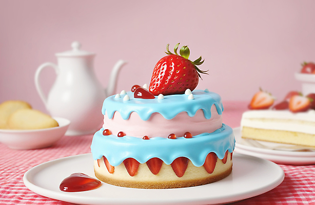 JPG 편집이미지 접시 잎 딸기 디저트 사람없음 빨간색 케이크 달콤 딸기케이크 편집실사 AI포토 AI콘텐츠 식물 식기 음식 컬러 과일 맛 CG 파일형식