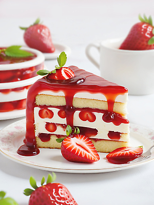 JPG 편집이미지 접시 잎 딸기 단면 디저트 사람없음 빨간색 케이크 달콤 조각케이크 딸기케이크 편집실사 AI포토 AI콘텐츠 식물 식기 음식 컬러 과일 맛 CG 파일형식