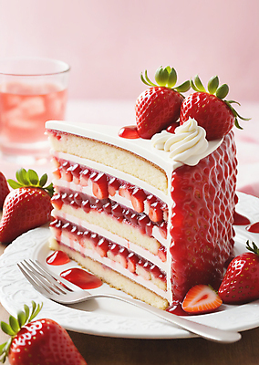 JPG 편집이미지 접시 음료 포크 잎 딸기 단면 디저트 잔 사람없음 빨간색 케이크 달콤 조각케이크 딸기케이크 편집실사 AI포토 AI콘텐츠 식물 식기 음식 컬러 과일 맛 CG 파일형식