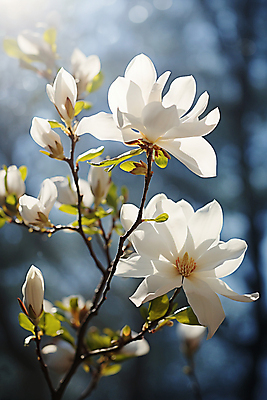 JPG 편집이미지 자연 풍경 사람없음 우아함 꽃봉오리 목련 목련나무 편집실사 AI포토 AI콘텐츠 나무 꽃 컨셉 CG 생태계 파일형식
