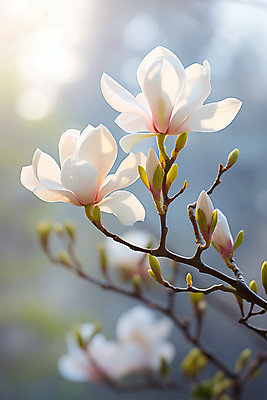 JPG 편집이미지 자연 풍경 사람없음 우아함 꽃봉오리 목련 목련나무 편집실사 AI포토 AI콘텐츠 나무 꽃 컨셉 CG 생태계 파일형식