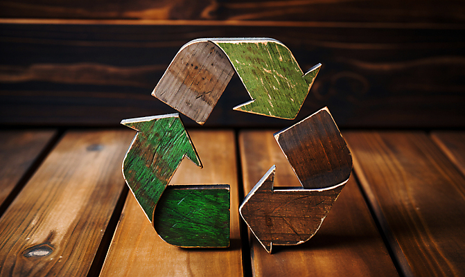 JPG 편집이미지 화살표 사람없음 목재 재활용 디지털합성 친환경 업사이클링 재활용표시 편집실사 AI포토 AI콘텐츠 나무 재료 표시 환경 CG 파일형식