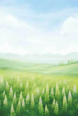 JPG 구름 꽃 백그라운드 일러스트 자연 하늘 풍경 초원 사람없음 몽환 국내일러스트 AI일러스트 AI콘텐츠 자연요소 식물 컨셉 생태계 파일형식