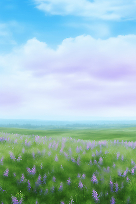 JPG 구름 꽃 백그라운드 일러스트 자연 하늘 풍경 초원 사람없음 몽환 국내일러스트 AI일러스트 AI콘텐츠 자연요소 식물 컨셉 생태계 파일형식