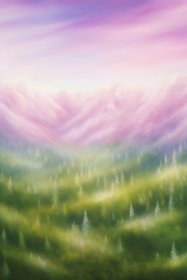 JPG 나무 구름 백그라운드 일러스트 자연 하늘 산 풍경 사람없음 숲 몽환 국내일러스트 AI일러스트 AI콘텐츠 자연요소 식물 컨셉 생태계 파일형식