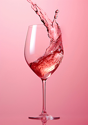 JPG 편집이미지 물결 분홍색 와인잔 잔 사람없음 와인 스플래쉬 편집실사 AI포토 AI콘텐츠 식기 컬러 술잔 주류 CG 파일형식