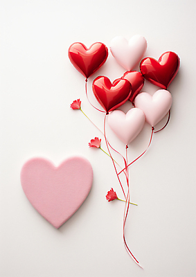 JPG 편집이미지 발렌타인데이 사랑 이벤트 사람없음 빨간색 하트 하트풍선 풍선 편집실사 AI포토 AI콘텐츠 모양 감정 컬러 데이이벤트 CG 파일형식