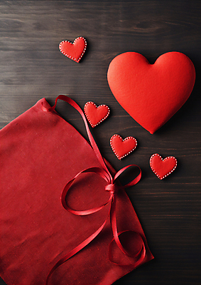 JPG 편집이미지 리본 발렌타인데이 사랑 이벤트 사람없음 빨간색 하트 편집실사 AI포토 AI콘텐츠 모양 감정 컬러 데이이벤트 CG 파일형식