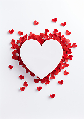 JPG 편집이미지 발렌타인데이 사랑 이벤트 사람없음 빨간색 흰색 하트 편집실사 AI포토 AI콘텐츠 모양 감정 컬러 데이이벤트 CG 파일형식