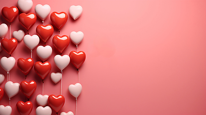 JPG 편집이미지 발렌타인데이 사랑 이벤트 사람없음 빨간색 하트 카피스페이스 편집실사 AI포토 AI콘텐츠 모양 감정 컬러 데이이벤트 공백 CG 파일형식