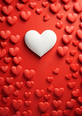 JPG 편집이미지 발렌타인데이 사랑 이벤트 사람없음 빨간색 흰색 하트 편집실사 AI포토 AI콘텐츠 모양 감정 컬러 데이이벤트 CG 파일형식