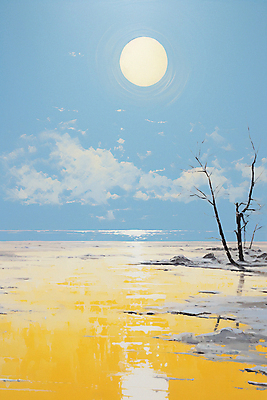 JPG 나무 구름 바다 일러스트 자연 풍경 해변 사람없음 태양 반사 국내일러스트 AI일러스트 AI콘텐츠 자연요소 식물 생태계 파일형식