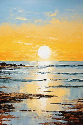 JPG 파도 바다 섬 일러스트 자연 풍경 해변 사람없음 태양 반사 국내일러스트 AI일러스트 AI콘텐츠 자연요소 생태계 파일형식