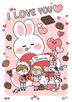 전신 커플 여자 남자 분홍색 프로포즈 일러스트 발렌타인데이 사탕 선물 사랑 성인 두명 선물상자 초콜릿 다정 토끼 토끼캐릭터 연애 풍선 고백데이 성인만 국내일러스트 AI파일 감정 컬러 동물캐릭터 컨셉 포유류 관계 데이이벤트 디저트 사람 반려동물 상자 파일형식 벡터