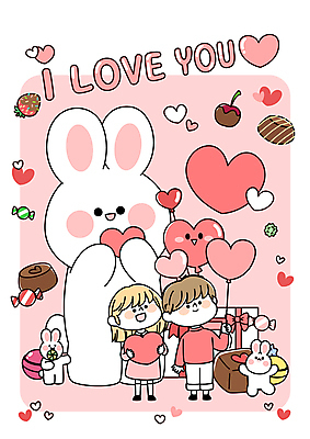 전신 커플 여자 남자 분홍색 프로포즈 일러스트 발렌타인데이 사탕 선물 사랑 서기 성인 두명 초콜릿 다정 토끼 토끼캐릭터 연애 풍선 고백데이 성인만 국내일러스트 AI파일 감정 컬러 동물캐릭터 컨셉 포유류 관계 모션 데이이벤트 디저트 사람 반려동물 파일형식 벡터