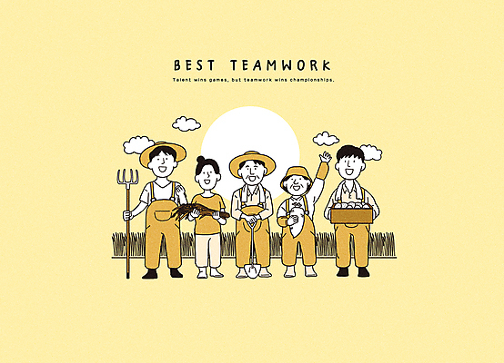 전신 PSD 구름 직업 여자 남자 중년 밭 농업 일러스트 협력 논 서기 들기 여러명 성인 농작물 태양 노란색 손들기 농사 파이팅 수확 추수 벼 쌀 가을 시골 그룹 농부 밀짚모자 전원생활 농업인의날 국내일러스트 자연요소 모자_잡화 계절 기념일 산업 컬러 다수 모션 곡류 사람 생활 파일형식