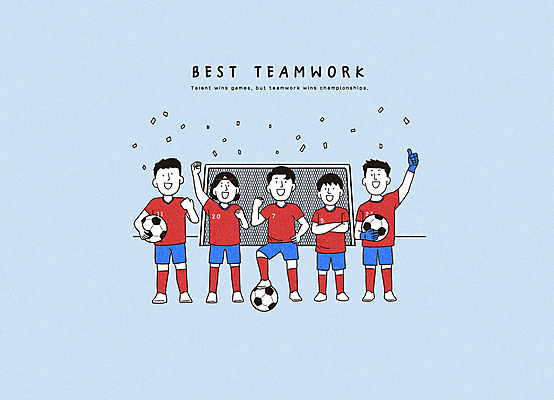 전신 PSD 직업 여자 남자 스포츠 일러스트 축구공 협력 축구선수 운동선수 서기 여러명 성인 파란색 운동 손들기 팔짱 파이팅 축구 그룹 골대 꽃가루 따봉 국가대표 성인만 국내일러스트 컬러 다수 공 축구용품 모션 건강 사람 구기 최고 가루 파일형식