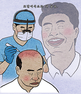 PSD 남자 일러스트 스트레스 웃음 상반신 성인 치료 세명 눈감음 희망 의사 수술 대머리 시술 모발이식 탈모 성인남자만 국내일러스트 헤어스타일 감정 의학 모션 표정 사람 의료진 증상 남자만 성인만 파일형식