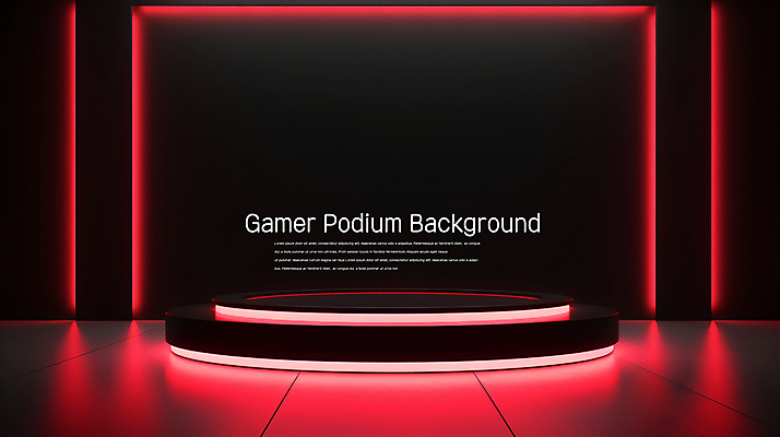 PSD 편집이미지 백그라운드 조명 사람없음 빨간색 빛 어둠 공간 무대 원형 합성 단상 발광 포디움 비어있는 이미지편집 도형 컬러 파일형식