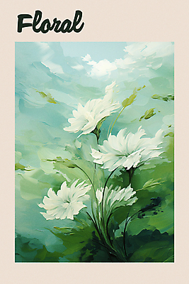 PSD 식물 꽃 포스터 일러스트 자연 붓터치 사람없음 초록색 그림 질감 유화 국내일러스트 컬러 미술 생태계 파일형식