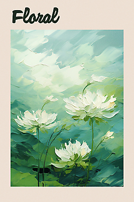 PSD 식물 꽃 포스터 일러스트 자연 붓터치 사람없음 초록색 그림 질감 유화 국내일러스트 컬러 미술 생태계 파일형식