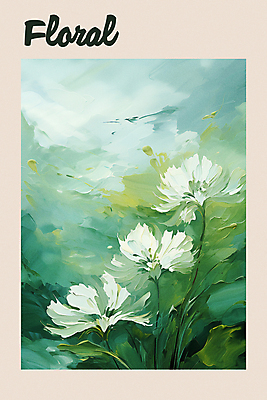 PSD 식물 꽃 포스터 일러스트 자연 붓터치 사람없음 초록색 그림 질감 유화 국내일러스트 컬러 미술 생태계 파일형식