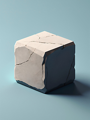 JPG 편집이미지 그림자 사람없음 3D 돌_바위 균열 큐브 디지털합성 오브젝트 질감 편집소스 편집3D AI컴퓨터그래픽 AI콘텐츠 모션 파일형식