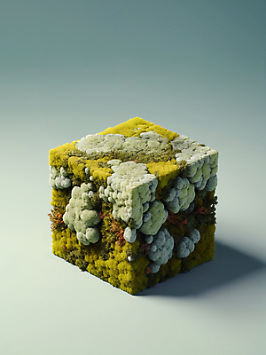 JPG 편집이미지 그림자 이끼 사람없음 3D 돌_바위 큐브 디지털합성 오브젝트 질감 편집소스 편집3D AI컴퓨터그래픽 AI콘텐츠 파일형식