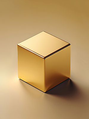 JPG 편집이미지 그림자 사람없음 반사 3D 금속 황금 큐브 디지털합성 오브젝트 질감 편집소스 편집3D AI컴퓨터그래픽 AI콘텐츠 재질 파일형식