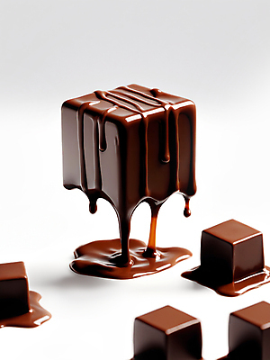 JPG 편집이미지 사람없음 3D 초콜릿 흐름 소프트포커스 큐브 디지털합성 오브젝트 질감 광택 편집소스 편집3D AI컴퓨터그래픽 AI콘텐츠 녹이기 컨셉 모션 디저트 촬영기법 파일형식